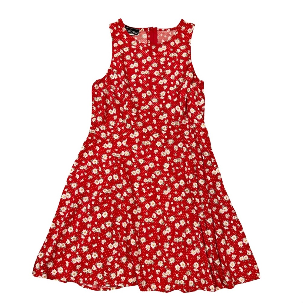 Vintage floral red dress